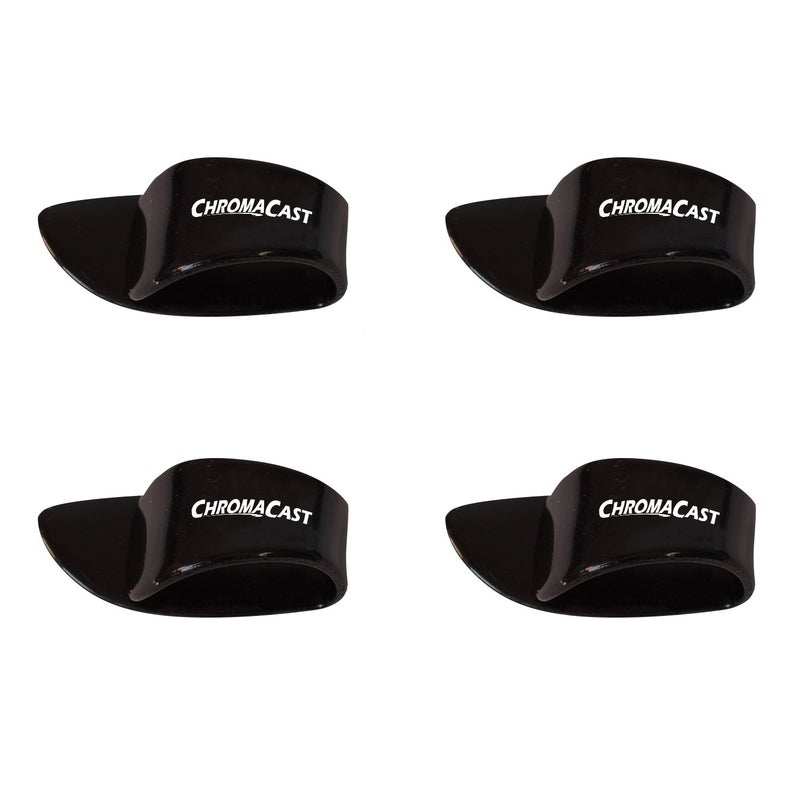 ChromaCast CC-TH-4P-BLCK-L Large Black Thumb Picks, 4 Pack